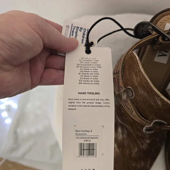 MYRA CORA JO Cowhide Leather Western Strap Booties/shoes. Ladies 8 - Picture 6 of 11